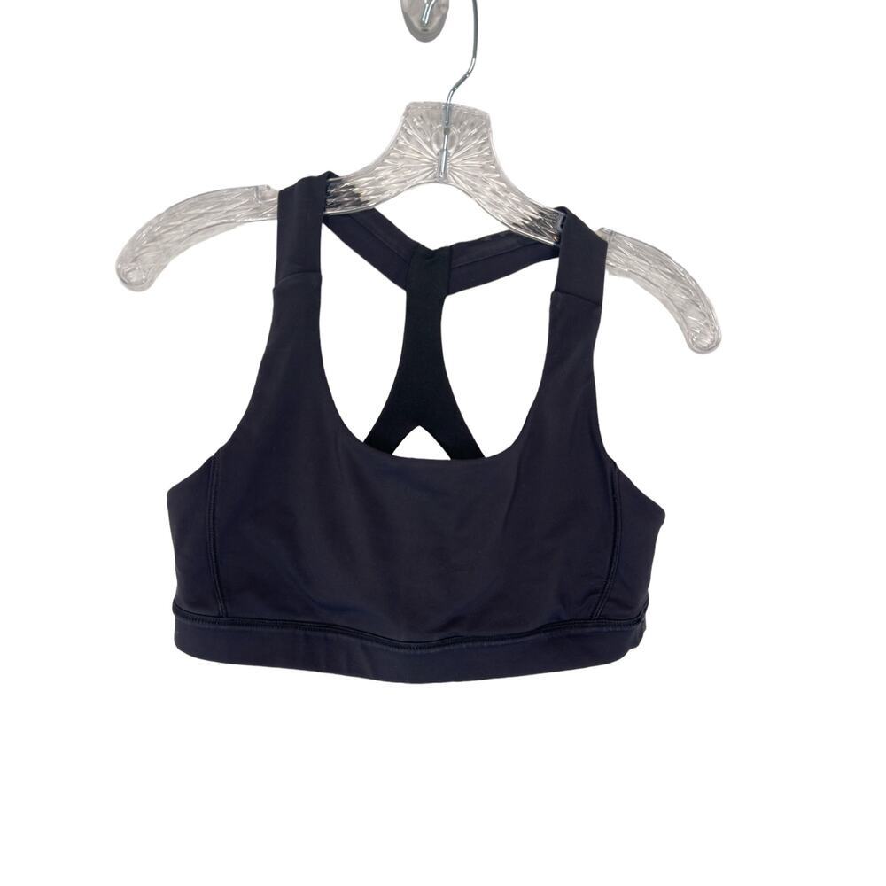 Lululemon Black Workout‎ Athleisure Stretch Fast Lane Racerback Sports Bra